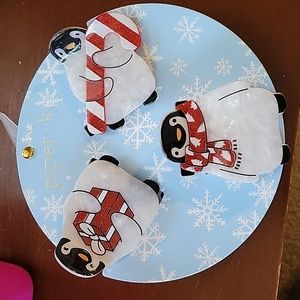 NWT Piper K penguin holiday hair clips